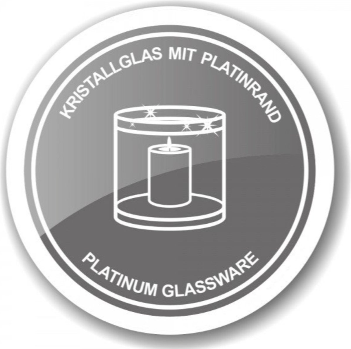 EDZARD Windlicht Molly, kaarsglas van mondgeblazen kristalglas met platina- rand, hoogte 15 cm, diameter 15 cm, Plus set van 3 permanente kaarsen Cornelius, hoogtes 6 cm, 8 cm en 10 cm, diameter 6