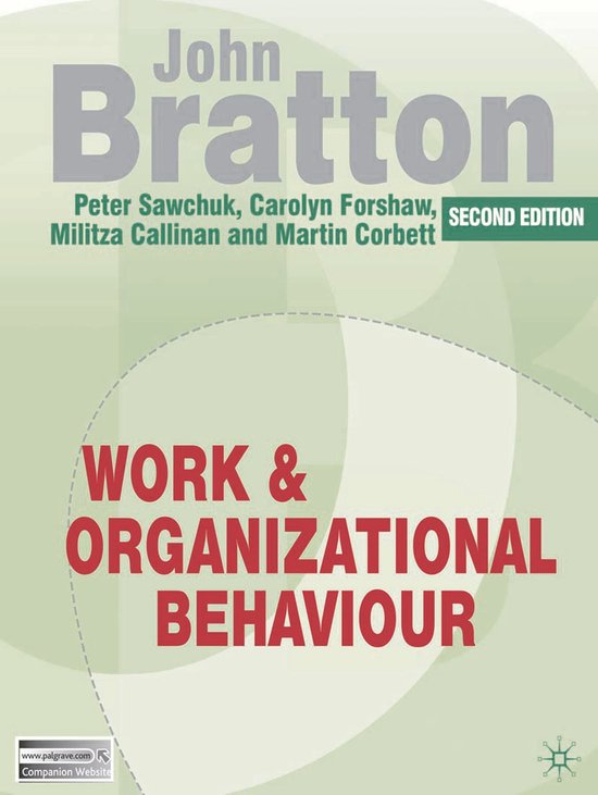 Work And Organizational Behaviour - cover
