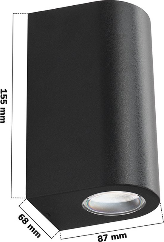 Douglas - LED Wandlamp Zwart - Up & Down Light - Dimbaar - IP44 ...