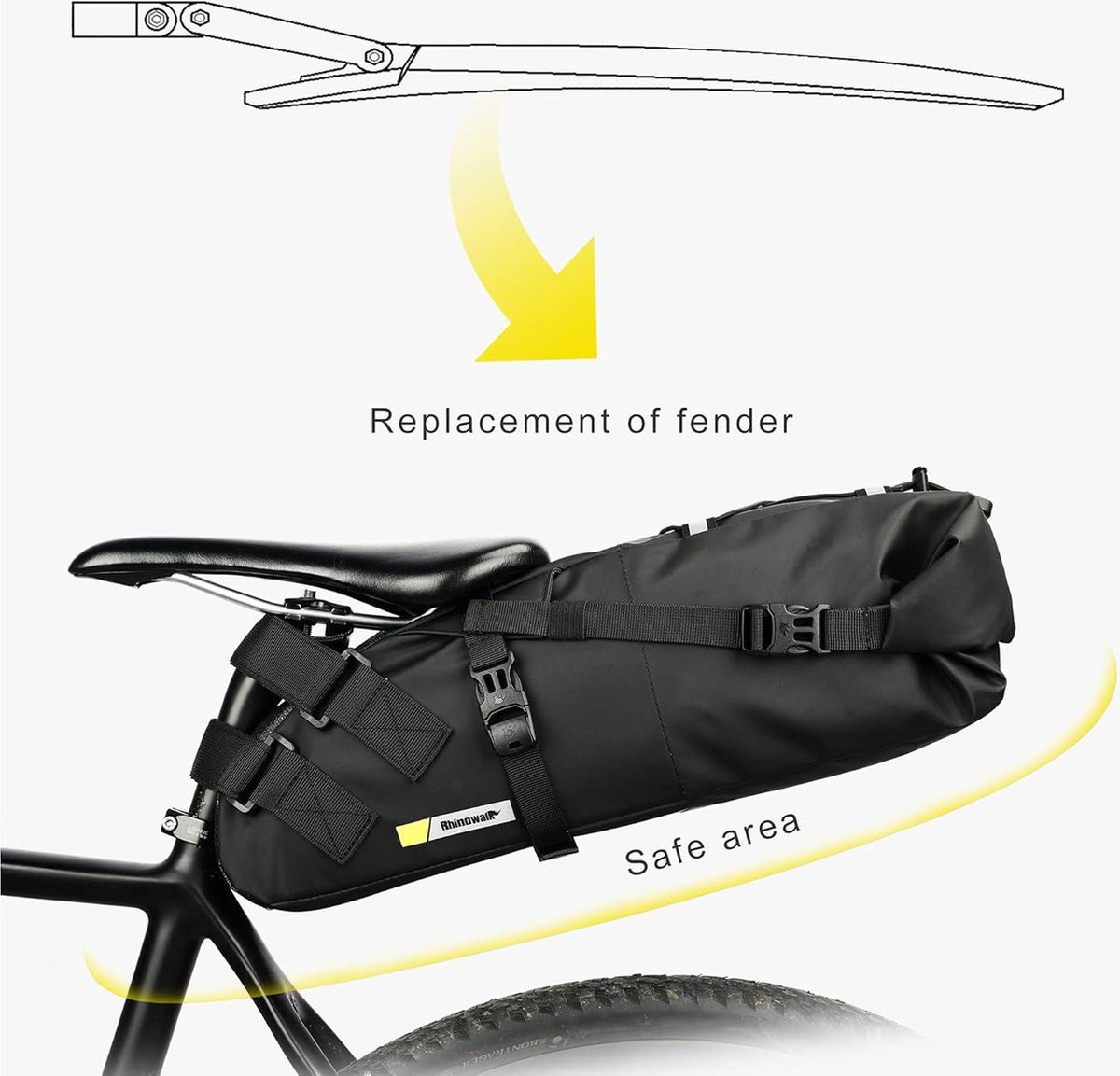 Waterdichte zadeltas voor fiets - 10/13L opslag onder zadel - Mountainbike fietszadeltas