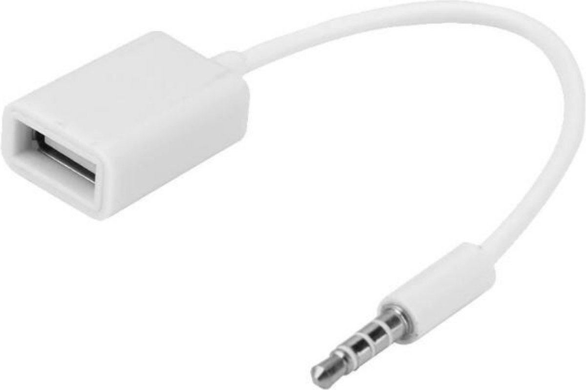 Image of Finnacle - Aux audio jack - 3.5mm - USB 2.0 - OTG Converter - Converter - USB - Audio kabeltje - Wit - Universeel