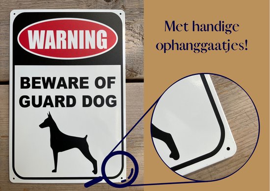 Panneau de montre Homeson Chien de garde - Méfiez-vous du chien - Ici je regarde - Panneau mural - 2x