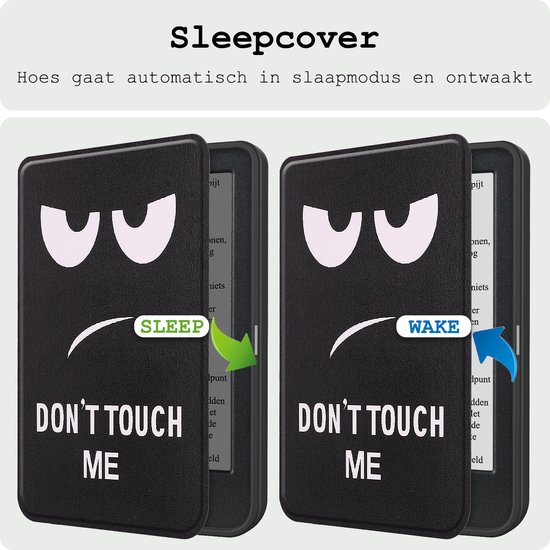 Hoes Geschikt voor Kobo Clara BW Hoesje Bookcase Cover Hoes Met Screenprotector - Hoesje Geschikt voor Kobo Clara BW Hoes Cover Case - Don't Touch Me van Don't Touch Me — afbeelding 3