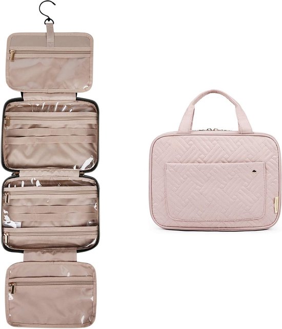 Narwey Hangende Reis Toilettas voor Vrouwen Cosmetica Make-up Tas Organizer Accessoires (Grijsblauw (Groot