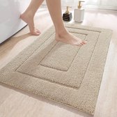 Zacht badkamertapijt - antislip - waterabsorberend - machinewasbaar - douche - bad - toilet - beige - 40 x 60 cm