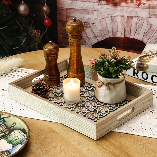 Vintage Birma Rieten Dienblad – Rechthoekig – Het is Vintastisch