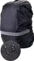Regenhoes Rugzak Waterdicht - Reflecterende Backpack Hoes - 30 t/m 40 L - Zwart