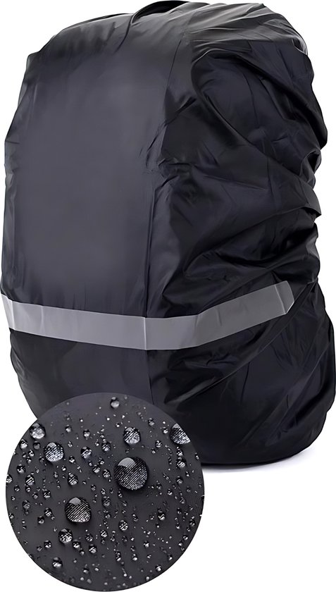 Foto: Regenhoes rugzak waterdicht reflecterende backpack hoes 30 t m 40 l zwart