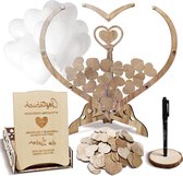 Alternatief bruiloftsgastenboek houten hartjes - Inyeskon - bruiloftsdecoratie - hartframe - Eiffeltoren-frame