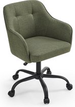 Rootz Swivel Chair - Green Accent Chair - Rolling Armchair - Steel Frame - Foam Padding - Cotton Linen Blend - 69cm x 65cm x 93cm - Comfortable Seating - Easy Mobility - Stylish Design