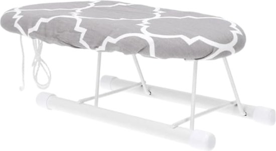 KADAX Opvouwbare strijkplank voor overhemden 53 x 13 cm, 5 mm schuimrubberen mat, afneembare overtrek, gemaakt in de EU (wit