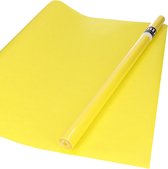 3x Rollen kraft inpakpapier geel 200 x 70 cm - cadeaupapier / kadopapier / boeken kaften