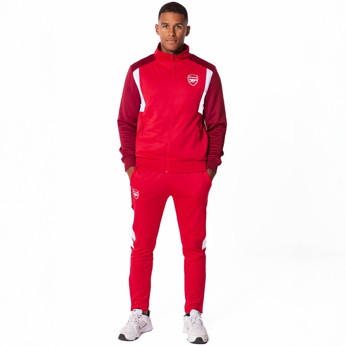 Arsenal Trainingspak Heren - Maat S - Voetbal - Volwassenen - Polyester - Rood