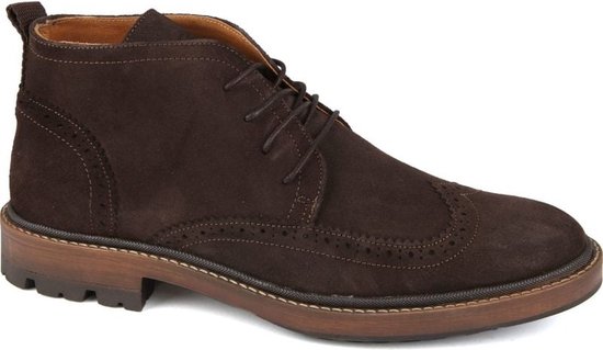 Suitable - Brogue Bruin - Schoenmaat 45cm - Suede Heren Veterschoenen