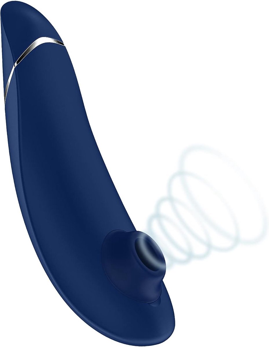 Goedkoopste Womanizer Premium 1 Blueberry luxe oplegvibrator, intieme stimulator met 12 intensiteitsniveaus, autopiloot en Smart Silence-technologie
