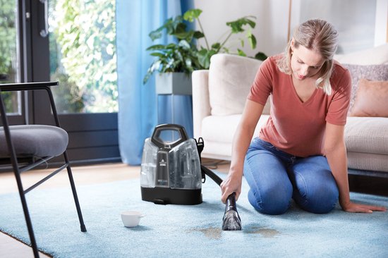 BISSELL SpotClean Plus Draagbare Vlekkenreiniger - Met Extra Lange 2.2m Slang - Tapijtreiniger voor Bank, Auto & Matras - Carpet Cleaner Apparaat - Incl. HydroRinse Zelfreiniging - Reinigingsmachine - Zetelreiniger - 3724N