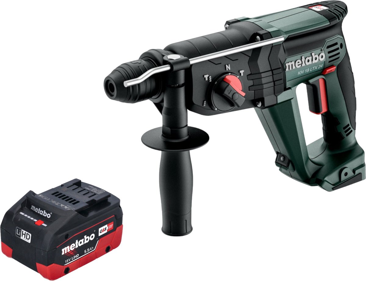 Metabo KH 18 LTX 24 accu combihamer 18 V 2,1 J SDS Plus + 1x LiHD accu 5,5 Ah - zonder lader