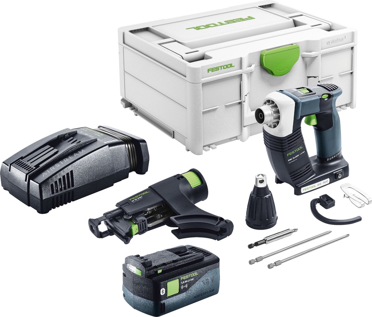 Festool DURADRIVE DWC 18-2500 Basic accuschroevendraaier 18 V 18 Nm borstelloos + 1x accu 5.0 Ah + snellader + systainer