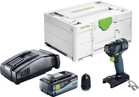 Festool TXS 18 Basic accuschroefboormachine 18 V 40 Nm borstelloos + 1x accu 8.0 Ah + snellader + systainer