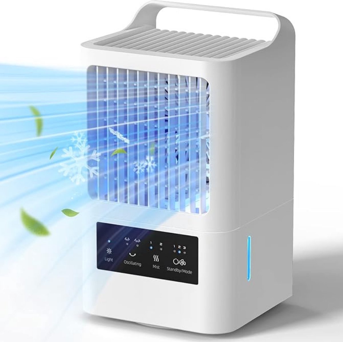 OMISOON Mobiele Airco Zonder Afvoer Mobiele Airconditioning Draagbaar Mobiele Airco voor Slaapkamer met 3 snelheden- Parelwit