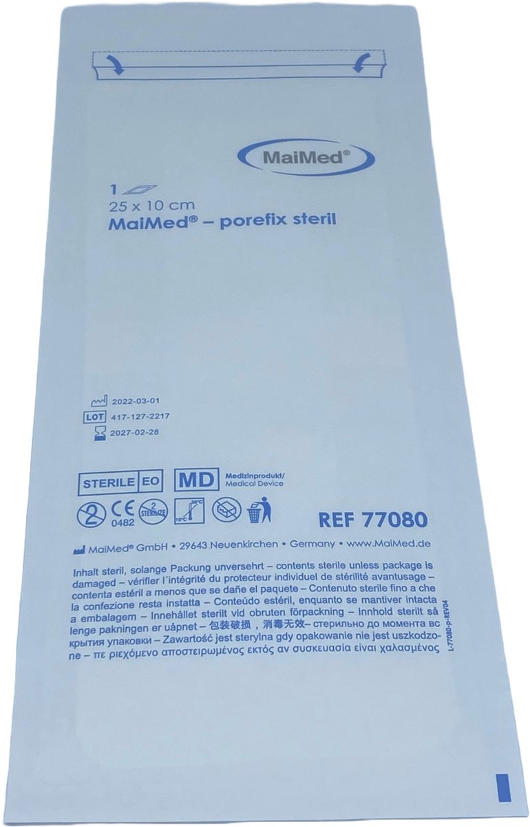 Goedkoopste Maimed Porefix eilandpleister 25 cm x 10 cm wondpleister kleefverband latexvrij 25