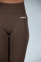 Fitness legging - Legging hoge taille - Legging Gym Sport - Hardloop - Yogabroek voor dames - Sneldrogend, ademend en rekbaar - Spandex / Nylon - Kleur Bruin - Maat S