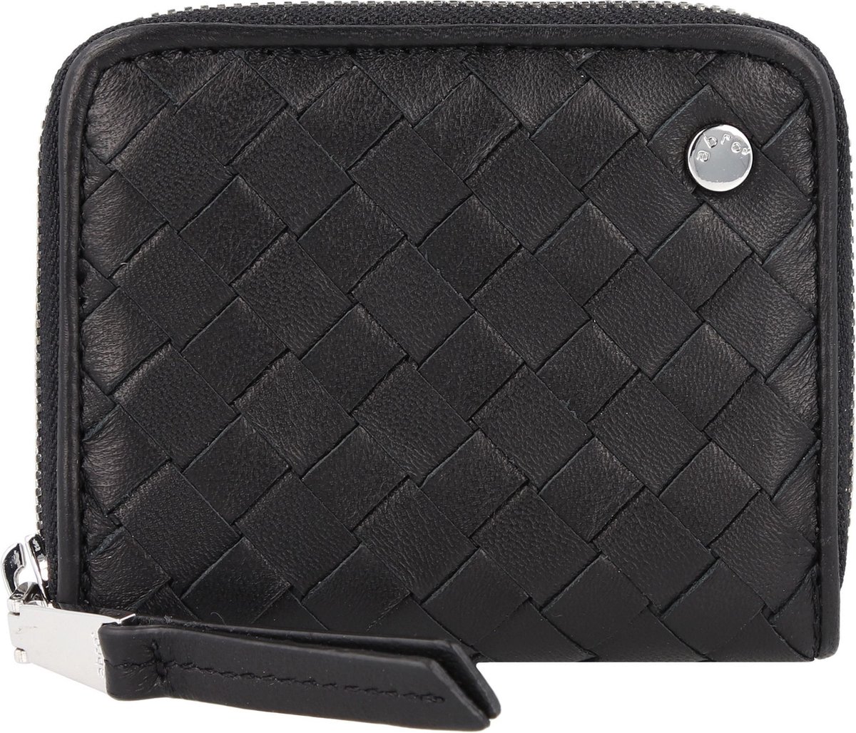 abro Piuma Portemonnee Leer 10.5 cm - Dames - Horizontaal - black-nickel