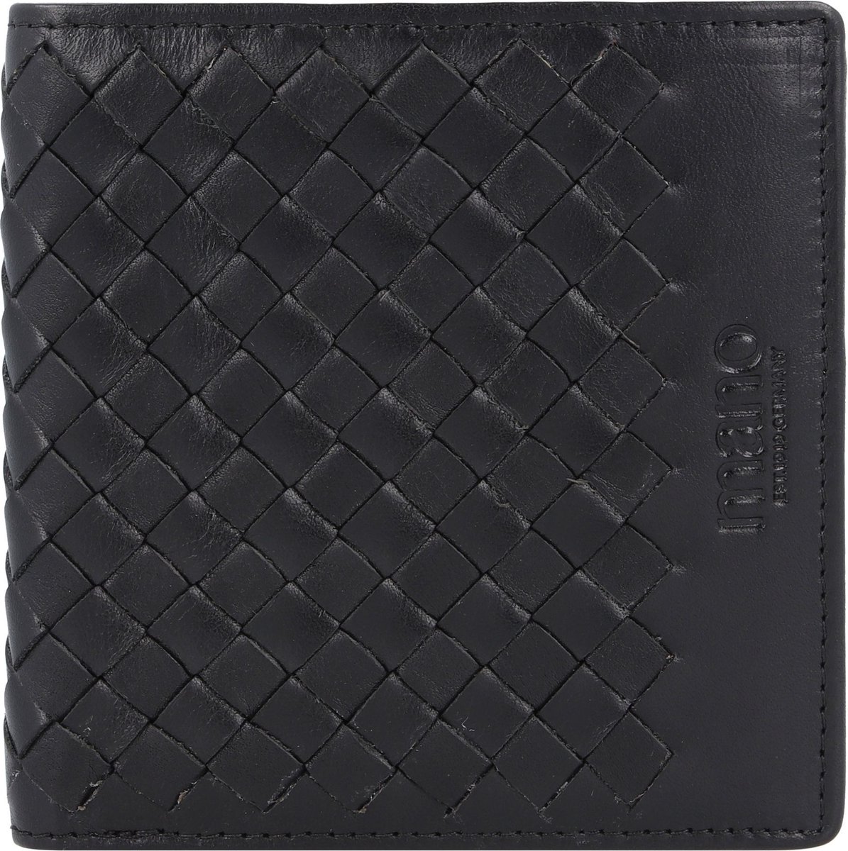 mano Leren Portemonnee Don Luca Coin Wallet Small Black Zwart