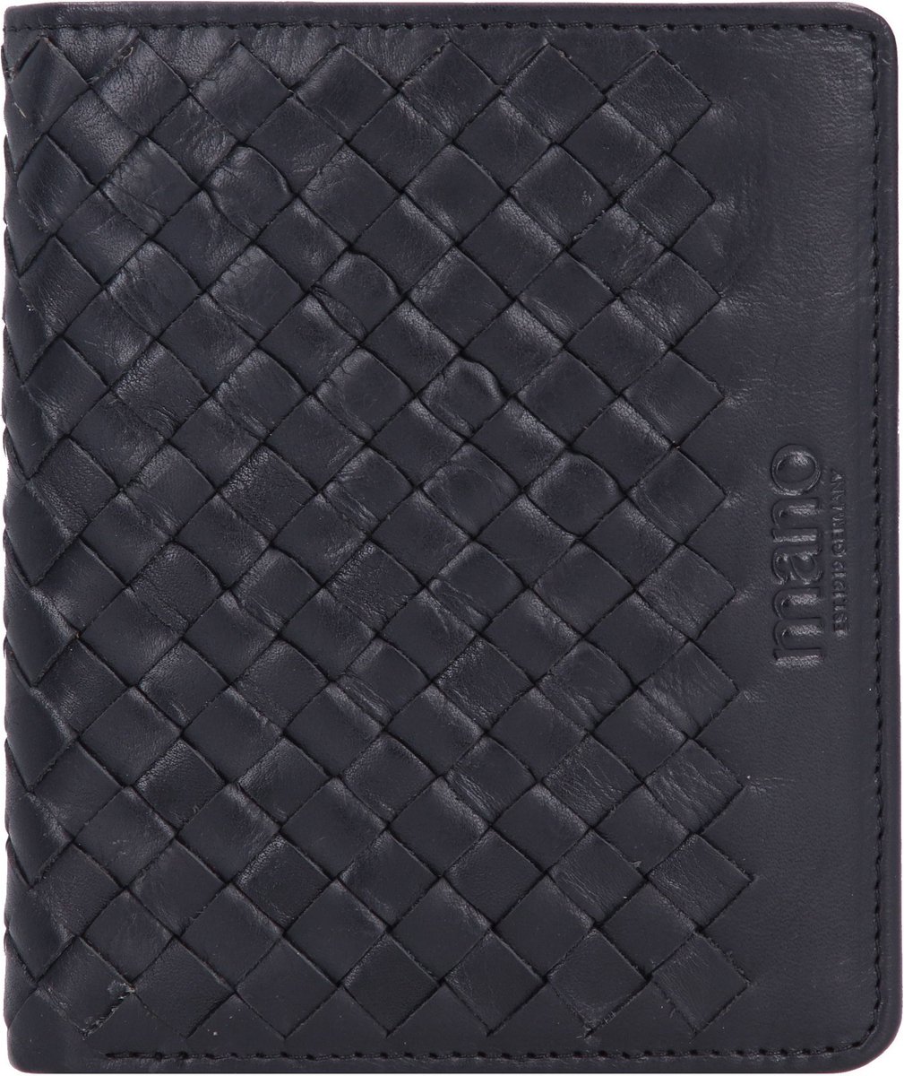 mano Don Luca Portemonnee Leer 10 cm - Jongens - Staand formaat - schwarz