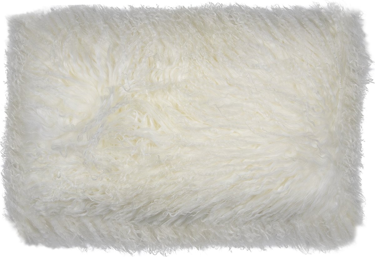 kussen schaap krulhaar wit 30x50cm