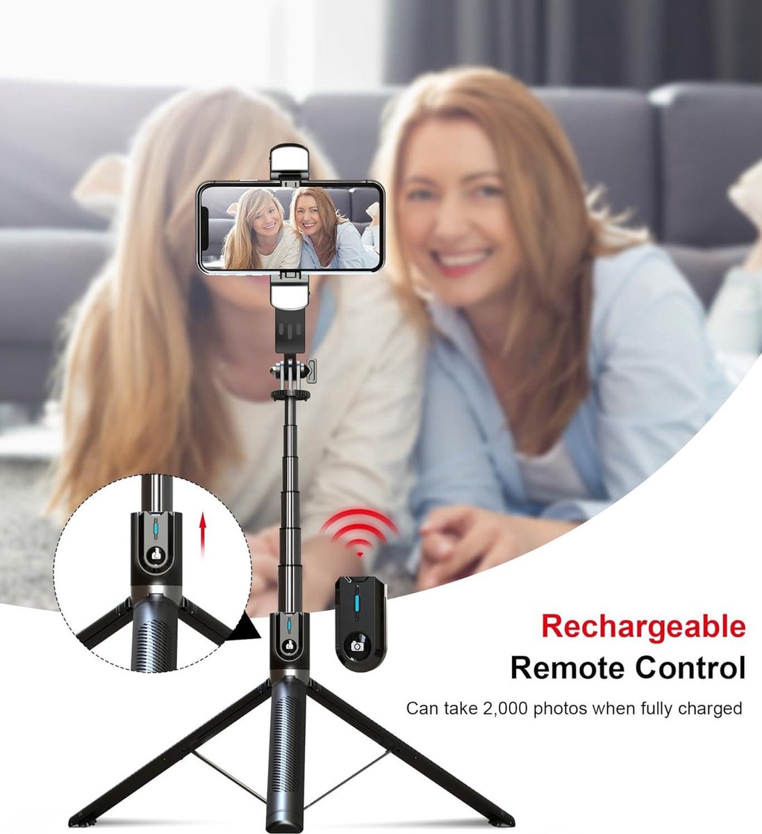 Pocket selfie stick met kabel afstandsbediening - statieven kopen