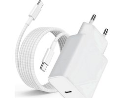 30W USB-C Adapter + Sterke USB C Kabels - USB C naar USB C - 1 Meter - Super Fast Charger - Snellader