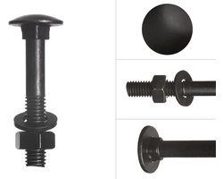 Wovar Slotbouten Verzinkt Zwart M8 x 50 mm | Doos 25 Stuks