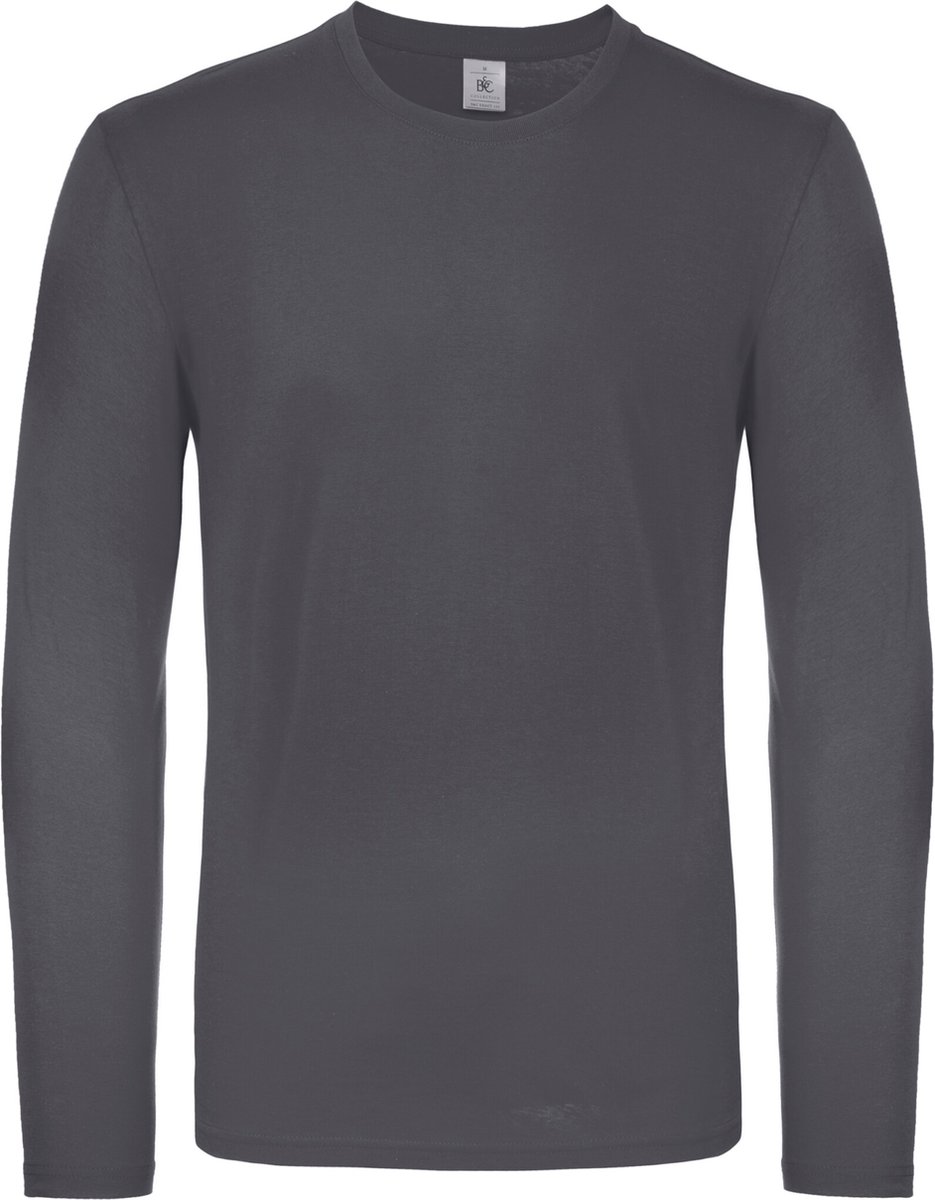 B&C BE INSPIRED - Men´s T-Shirt #E150 Long Sleeve - Dark Grey (Solid) - M