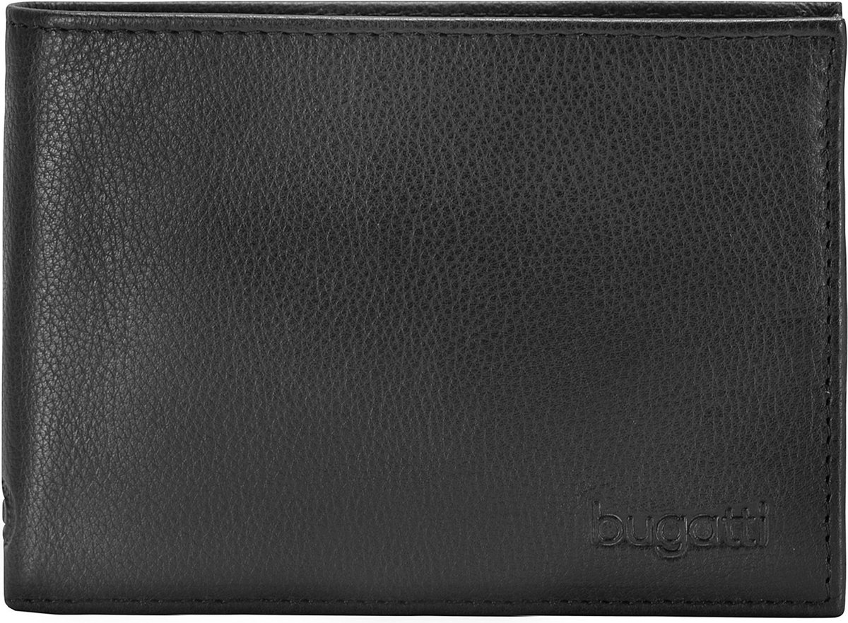 Bugatti Sempre portemonnee leer 12 cm - Jongens - Horizontaal - schwarz