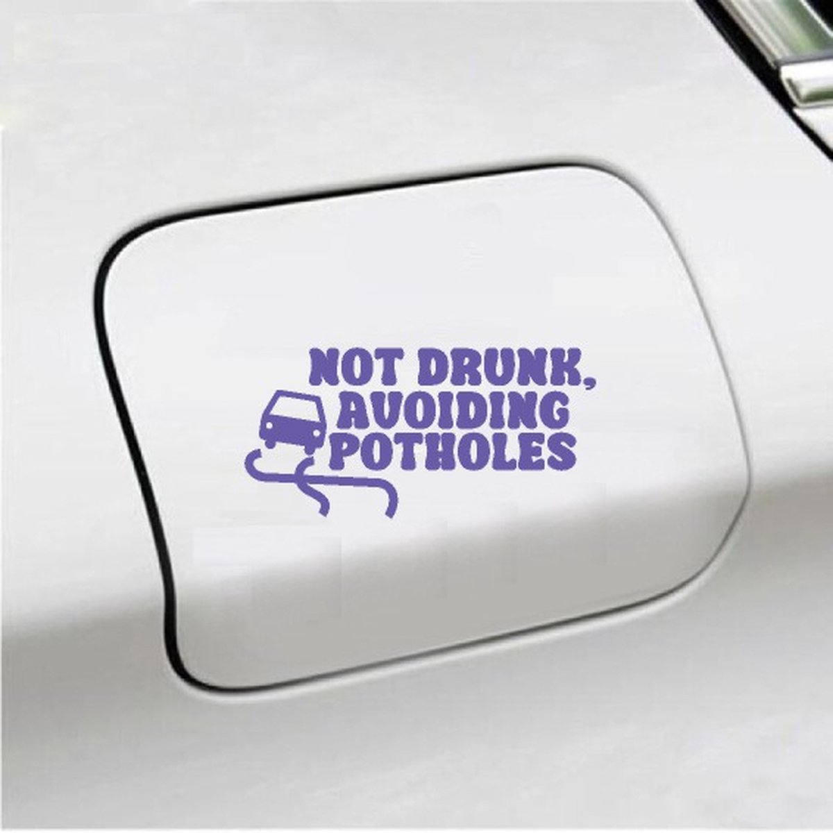 Bumpersticker - Not Drunk Avoiding Potholes - 20x10 - Paars