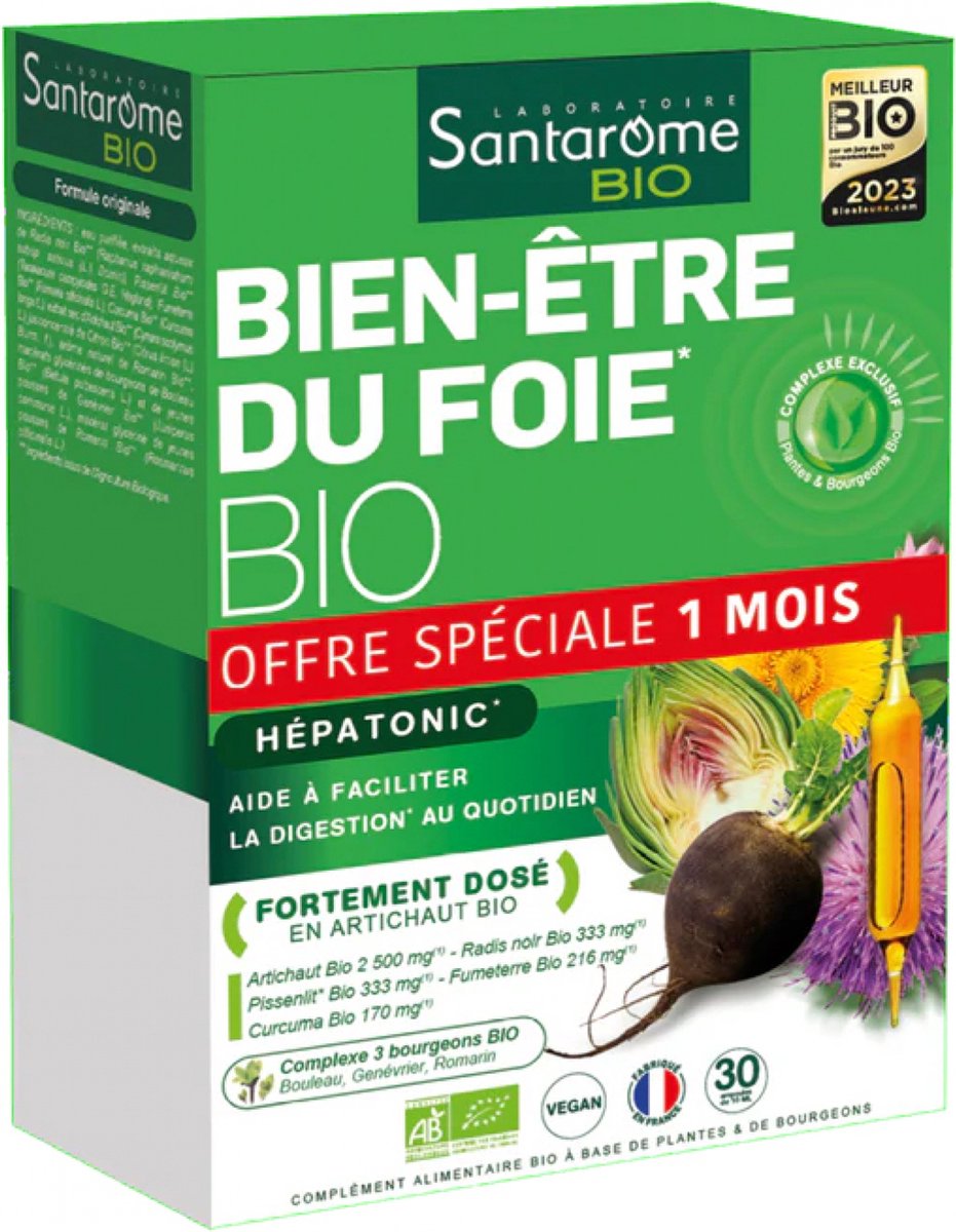Goedkoopste Santarome Organic Liver Wellness 30 Ampullen