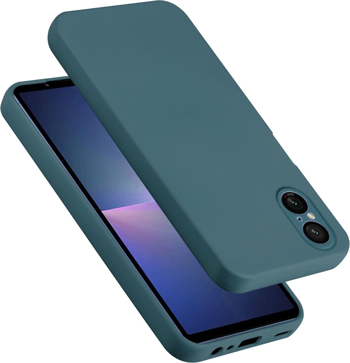 Cadorabo Hoesje geschikt voor Sony Xperia 5 V in LIQUID GROEN - Beschermhoes gemaakt van flexibel TPU silicone Case Cover