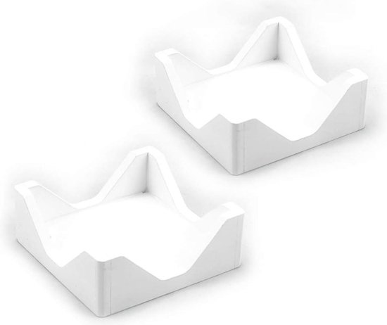 Servethouder van wit keramiek voor op tafel, 10 x 6 x 8 cm, elegante servettenhouder voor de keuken