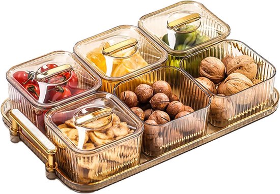 Snack Box Plateau De Service Divisé Avec Couvercle