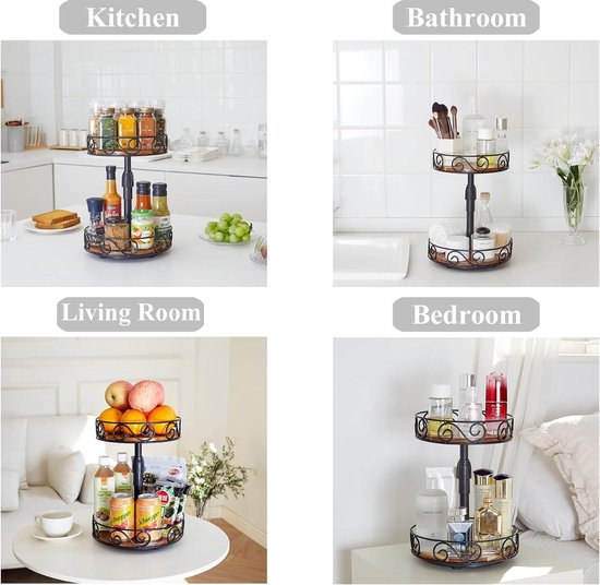 Lazy Susan Rond draaiplateau, 360 graden, robuust bord om te serveren