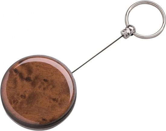Porte-clés CombiCraft Rollmatic 50 mm avec cordon en nylon extensible aspect carotte marron - 1 pièce