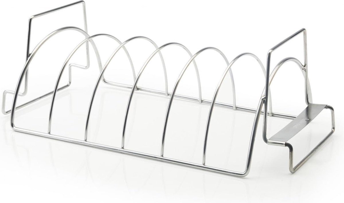 Ribrek voor grill - Roestvrij staal - BBQ accessoire - 34.5x20x15cm