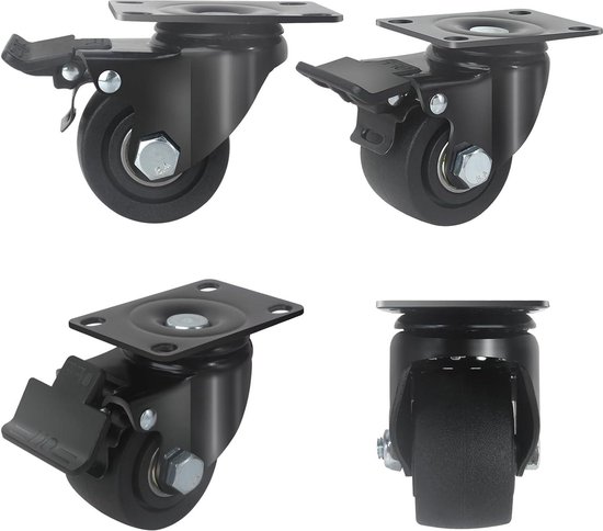 Hefwiel met stelvoet 75 mm met plaat - 350 kg