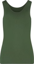 RJ Bodywear Pure Color dames top (1-pack) - hemdje met brede banden - donkergroen - Maat: XXL