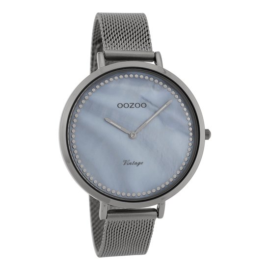 OOZOO Timepieces - Titanium horloge met titanium metalen mesh armband - C9859