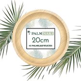 PALM NAKI 40 Palmblad Borden (⌀ 20cm, rond) - Magnetronbestendig - 100% Composteerbaar, Wegwerp - Stevig en Stijlvol - Biologisch Afbreekbaar - Ideaal voor Picknicks & Buitenfeestjes, Restaurants, Take-Outs