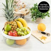 Fruitschaal wit metaal 25 cm - fruitmand modern - mand voor geschenken, vruchten, groenten en brood