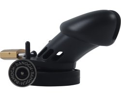Banoch | Cockcage Black | siliconen | zwarte Chastity Cage met 5 ringen | small / medium