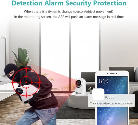 DrPhone ProGuard - Wifi Bewakingscamera - PTZ Camera - Infrarood Nachtzicht - Draadloze Beveiligingscamera - Twee Weg Audio - Mobiele App - Wit van DrPhone — afbeelding 4